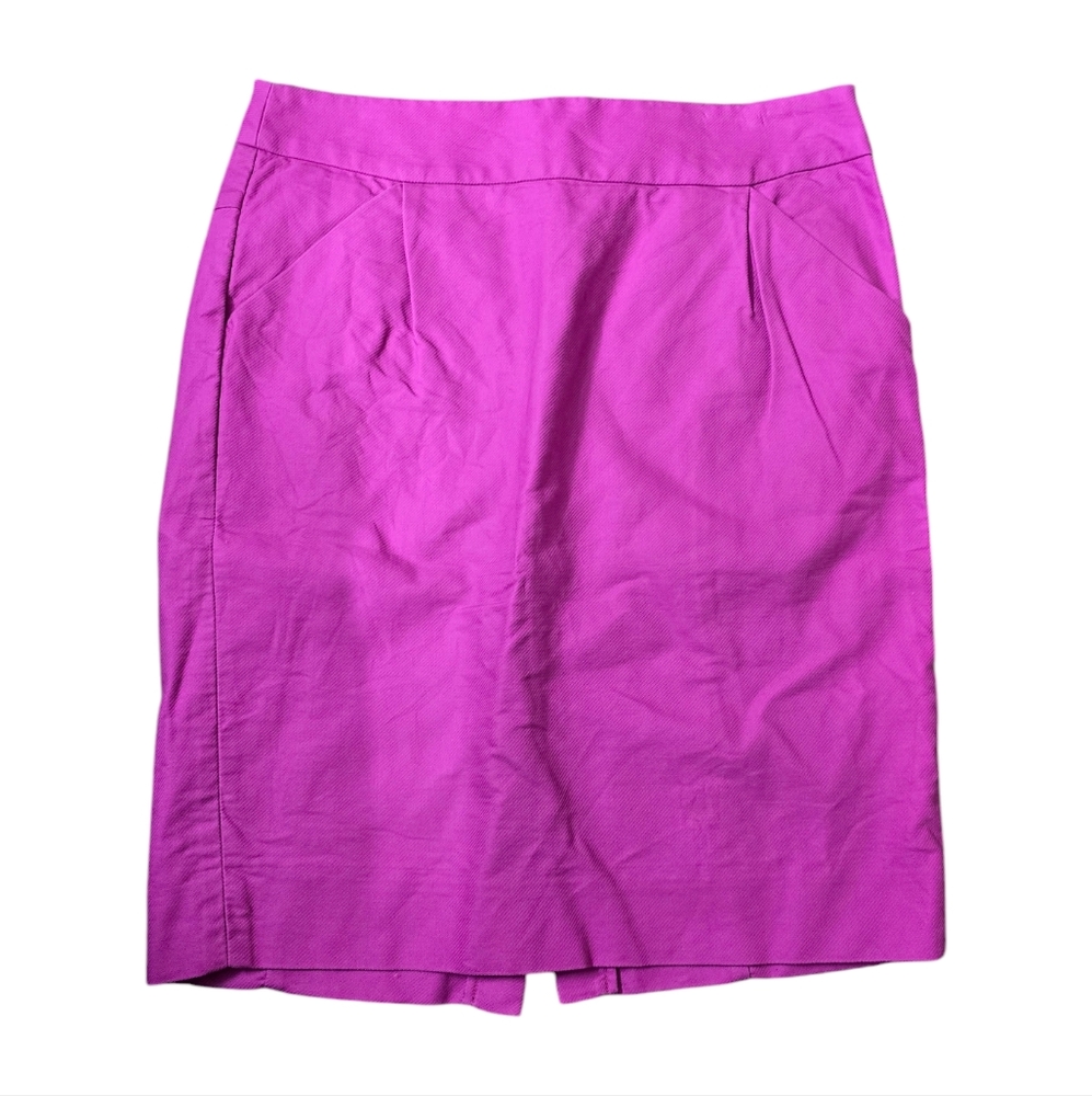 J.Crew The Pencil Skirt 100% All Cotton In Purple 8